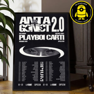 Antagonist 2.0 Playboi Carti US Tour Bpium 2025 Concept Poster Schedule Home Decor Poster Canvas