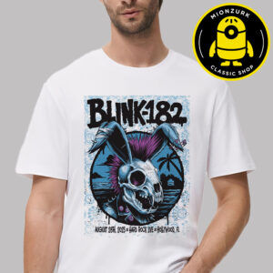 Blink 182 Missionary Impossible 2025 Tour Poster At Hard Rock Live In Hollywood FL On August 28th 2025 Unisex T-Shirt