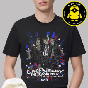 Green Day The Saviors Tour 2025 Concert Poster In Santiago Chile At National Stadium On August 30th 2025 Unisex T-Shirt