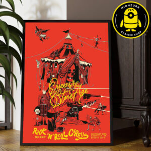 Queens Of The Stone Age Rock N Roll Circus 2025 Tour Event Poster At Don Valley Bowl In Sheffield UK On August 27th 2025 Home Decor Poster Canvas