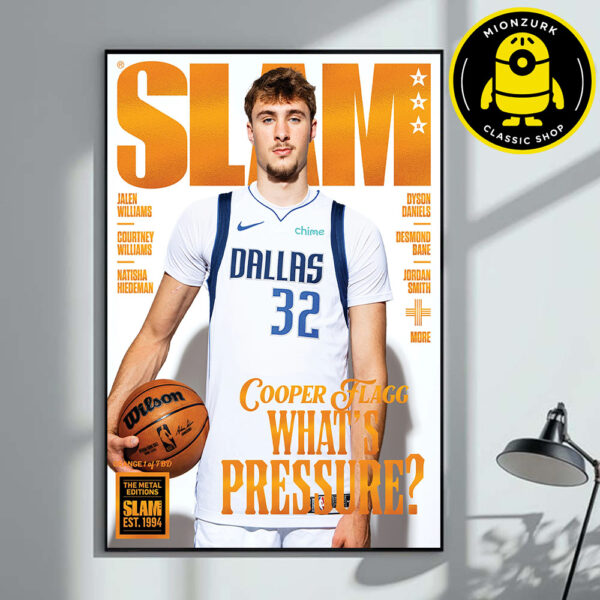 Slam 258 Orange Metal Cover Poster Cooper Flagg Dallas Mavericks What’s Pressure NBA Home Decor Poster Canvas