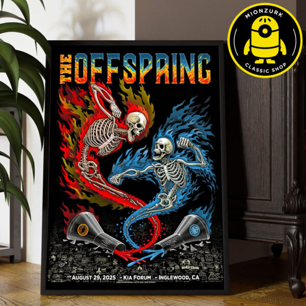 The Offspring Supercharged Tour 2025 Merch Poster For Inglewood CA At Kia Forum On August 29 2025 Home Decor Poster Canvas