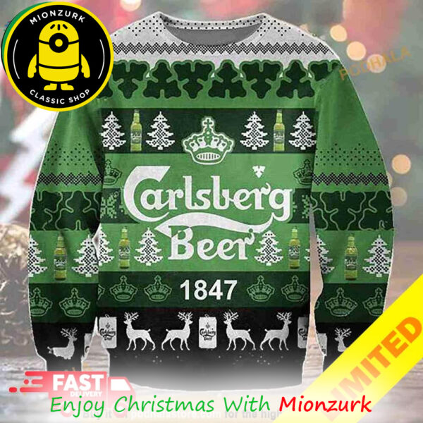 3D Carlsberg Xmas Funny 2025 Holiday Custom Christmas Ugly Sweater