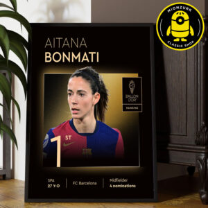 Aitana Bonmati FC Barceleona Is The 2025 Women’ Ballon D’or House Decor Poster Canvas