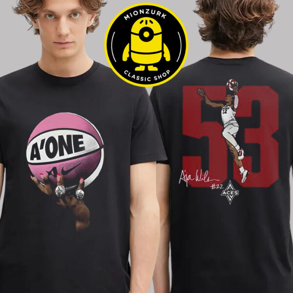Aja Wilson Las Vegas Aces MVP A One Signature Number 53 WNBA Two Sided Unisex T-Shirt