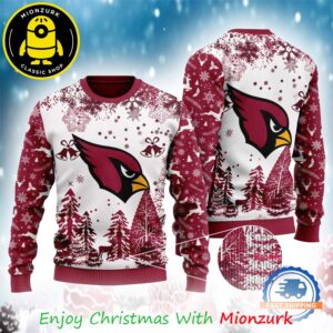 Arizona Cardinals Logo Football Team NFL Special Xmas Tree 2025 Christmas Ugly Sweater