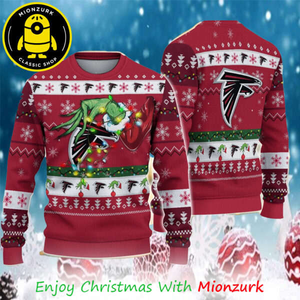 Atlanta Falcons Grinch’s Hand Football NFL Special Christmas Ugly Sweater