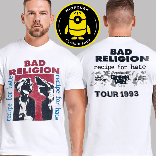 Bad Religion Merch Tee Recipe For Hate Tour 1993 Two Sided Unisex T-Shirt