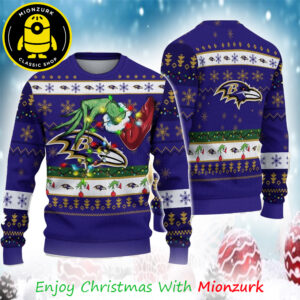 Baltimore Ravens Special Grinch’s Hand Football NFL 2025 Christmas Ugly Sweater