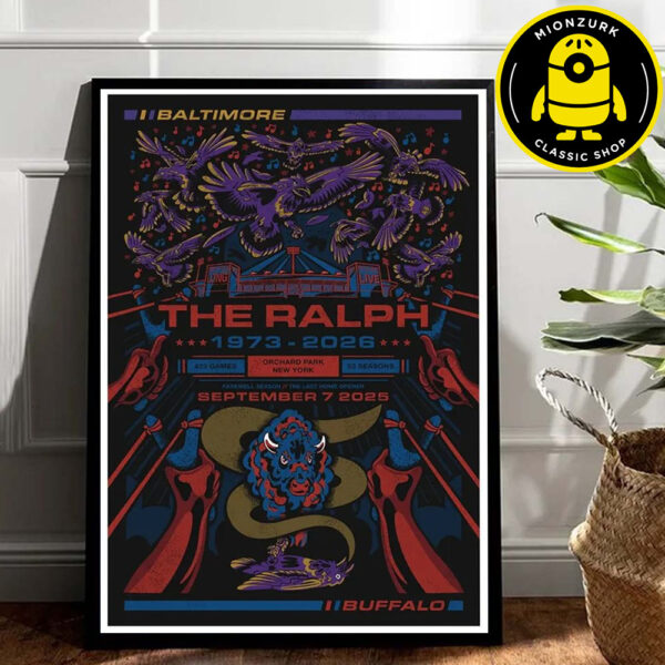 Baltimore Ravens Vs Buffalo Bills Poster Matchup NFL The Ralph At Orchard Park In New York On September 7 2025 Home Decor Poster Canvas