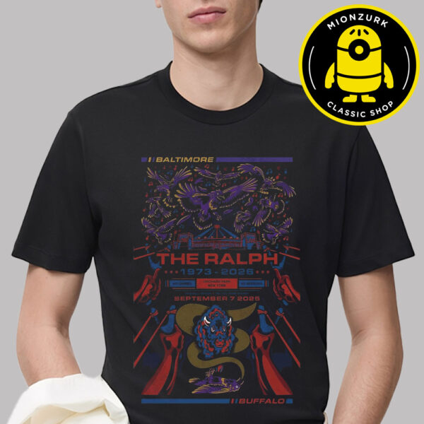 Baltimore Ravens Vs Buffalo Bills Poster Matchup NFL The Ralph At Orchard Park In New York On September 7 2025 Unisex T-Shirt