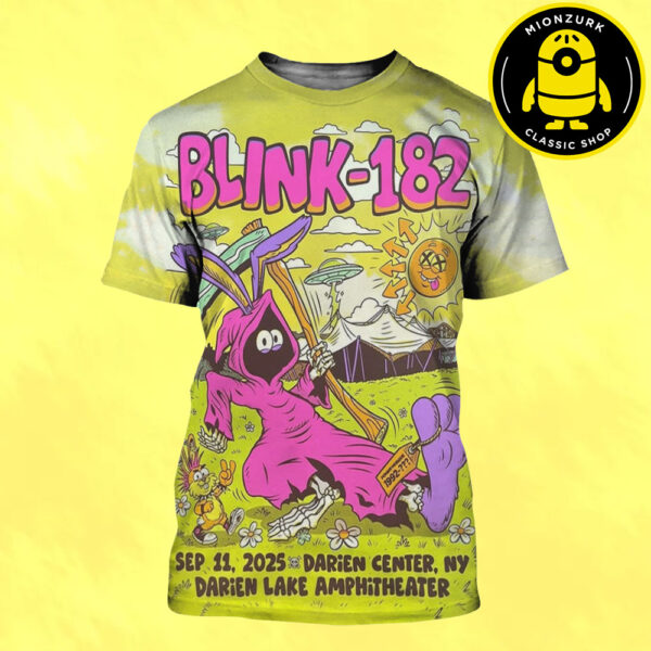 Blink 182 Event Poster At Darien Center In New York On September 11 2025 All Over Print Shirt