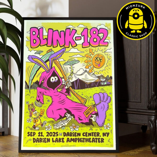 Blink 182 Event Poster At Darien Center In New York On September 11 2025 Home Decor Poster Canvas