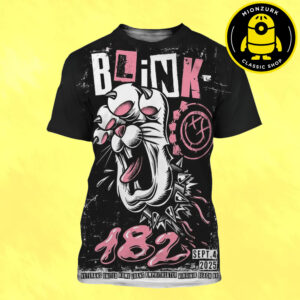 Blink 182 Event Poster In Virginia Beach VA At Veterans United Home Loans Amphitheater On September 4 2025 Missionary Impossible Tour All Over Print Shirt
