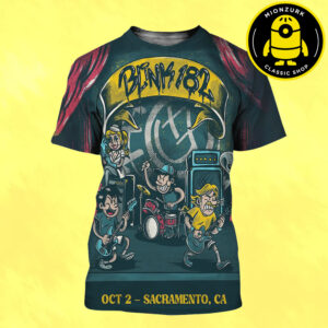 Blink 182 Event Poster Misionary Impossible In Sacramento CA On October 2 2025 All Over Print Shirt