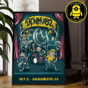 Blink 182 Event Poster Misionary Impossible In Sacramento CA On October 2 2025 Home Decor Poster Canvas