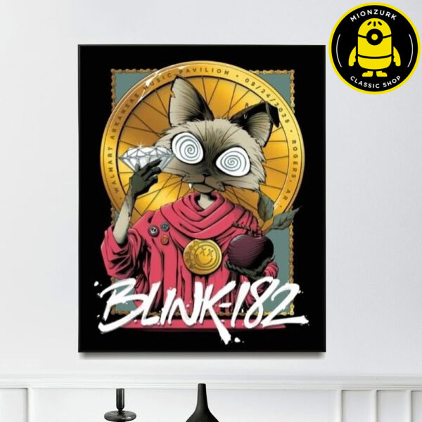 Blink 182 Missionary Impossible Tour 2025 Event Poster In Rogers AR At Walmart AMP On September 24 2025 Wall Decor Poster Canvas