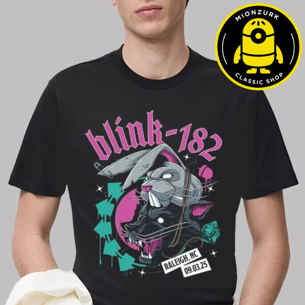 Blink 182 Missionary Impossible Tour 2025 Merch Tee In Raleigh NC At Coastal Credit Union Music Park At Walnut Creek On September 3rd 2025 Unisex T-Shirt