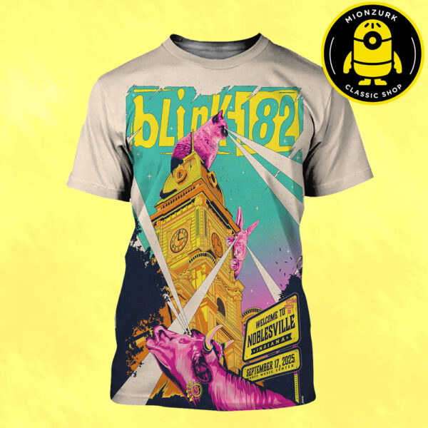 Blink 182 New Poster Show In in Noblesville Indiana At Ruoff Music Center On September 17 2025 All Over Print Shirt