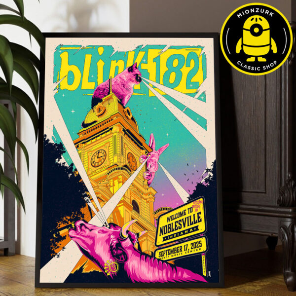 Blink 182 New Poster Show In in Noblesville Indiana At Ruoff Music Center On September 17 2025 Home Decor Poster Canvas