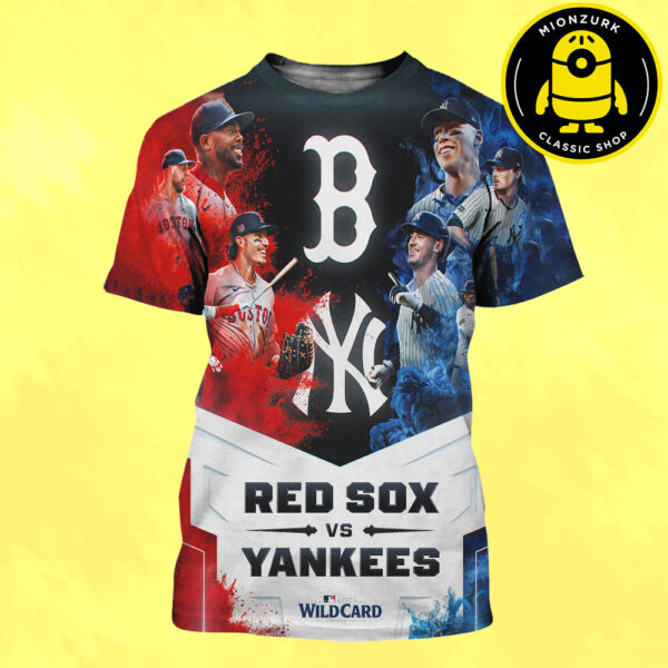 Boston Red Sox Vs New York Yankees Matchup Poster 2025 MLB Wild Card All Over Print Shirt
