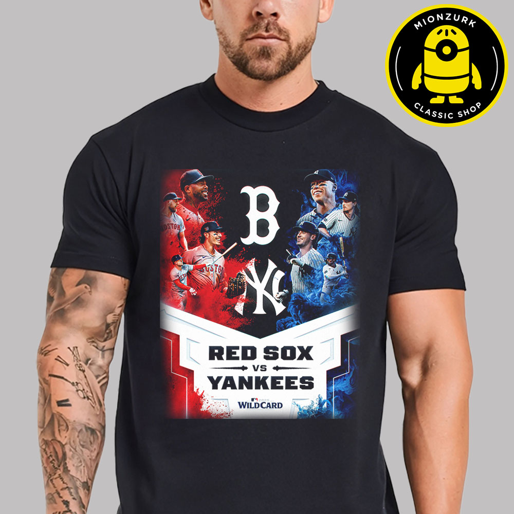Boston Red Sox Vs New York Yankees Matchup Poster 2025 MLB Wild Card Unisex T-Shirt