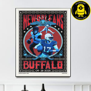 Bufalo Bills Vs New Orleans Saints Game Day Matchup Poster On September 28 2025 Home Decor Poster Canvas