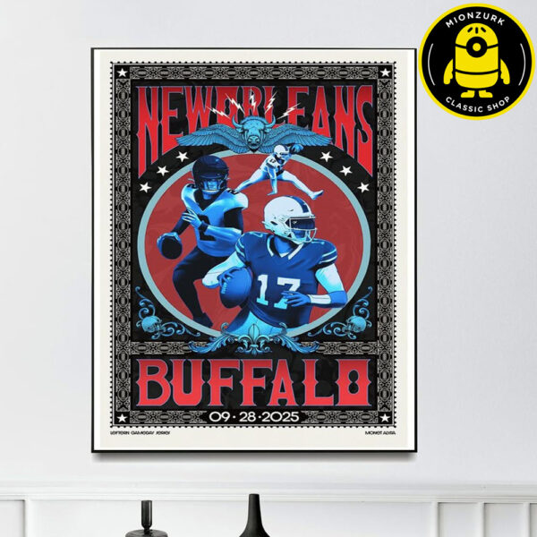 Bufalo Bills Vs New Orleans Saints Game Day Matchup Poster On September 28 2025 Home Decor Poster Canvas