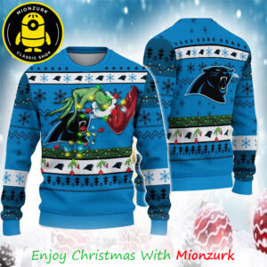 Carolina Panthers Special Grinch’s Hand Football NFL Xmas 2025 Ugly Sweater
