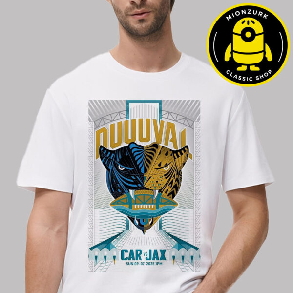 Carolina Panthers Vs Jacksonville Jaguars Matchup Poster Duuuval NFL On September 7 2025 Unisex T-Shirt