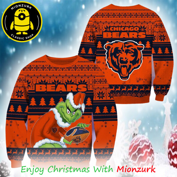 Chicago Bears Football Grinch NFl Christmas 2025 Ugly Sweater