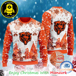 Chicago Bears Logo Football Team Special Xmas Tree 2025 Ugly Sweater Gift For Fan