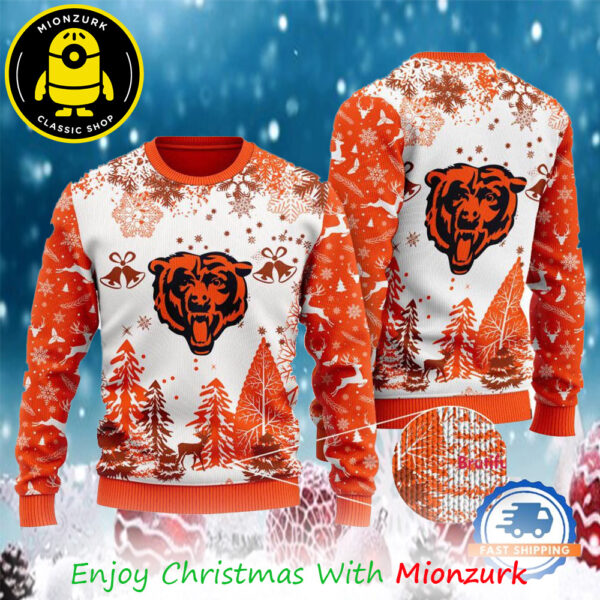 Chicago Bears Logo Football Team Special Xmas Tree 2025 Ugly Sweater Gift For Fan