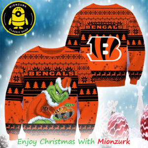 Cincinnati Bengals Football Grinch Christmas NFL 2025 Ugly Sweater
