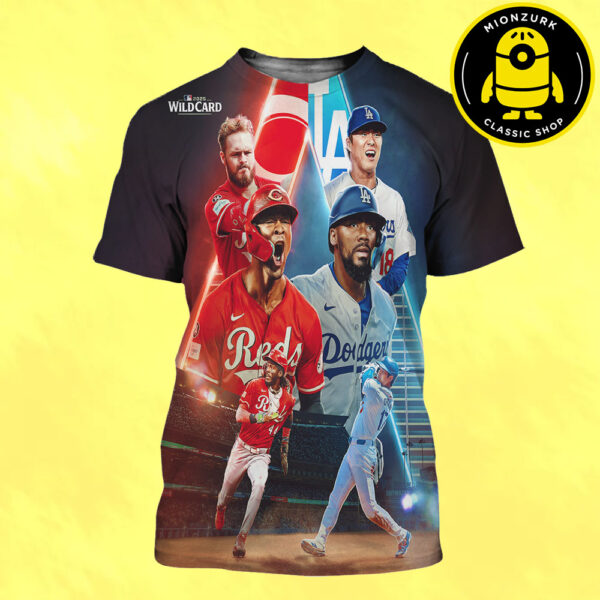 Cincinnati Reds Vs Los Angeles Dodgers Matchup Poster 2025 MLb Wild Card All Over Print Shirt