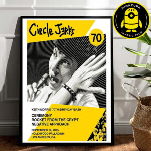 Circle Jerks Keith Morris 70th Birthday Bash Exclusive Merch Poster Shepard Fairey In Los Angeles CA At Hollywood Paladium On September 19 2025 Home Decor Poster Canvas