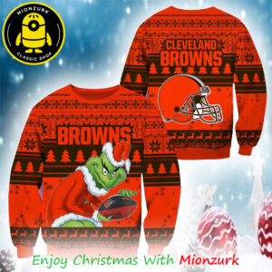 Cleveland Browns Football Grinch NFL Xmas 2025 Ugly Sweater