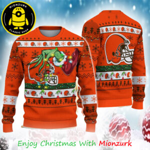 Cleveland Browns Special Grinch’s Hand Football NFL 2025 Ugly Sweater