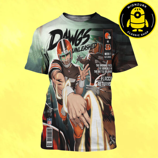 Cleveland Browns Vs Cincinnati Bengals NFL Art Poster Matchup Week 1 On September 7 2025 All Over Print Shirt