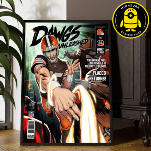 Cleveland Browns Vs Cincinnati Bengals NFL Art Poster Matchup Week 1 On September 7 2025 Home Decor Poster Canvas