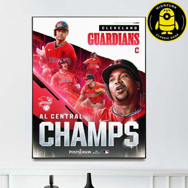 Cleveland Guardians Are AL Central Champs 2025 MLB Postseason Home Decor Poster Canvas