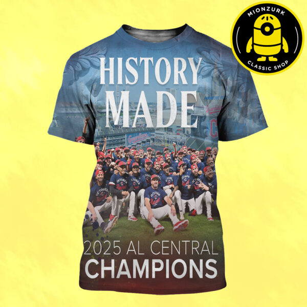 Cleveland Guardians Are History Made AL Central Champions 2025 MLB All Over Print Shirt