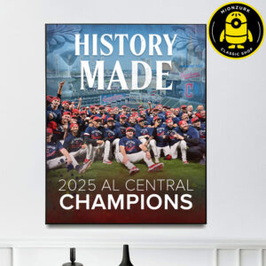Cleveland Guardians Are History Made AL Central Champions 2025 MLB House Decor Poster Canvas