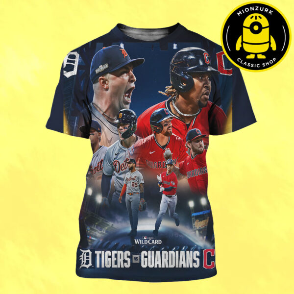 Cleveland Guardians Vs Detroit Tigers Matchup Poster 2025 MLB Wild Card AL Central Champions All Over Print Shirt