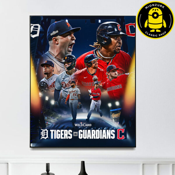 Cleveland Guardians Vs Detroit Tigers Matchup Poster 2025 MLB Wild Card AL Central Champions Home Decor Poster Canvas