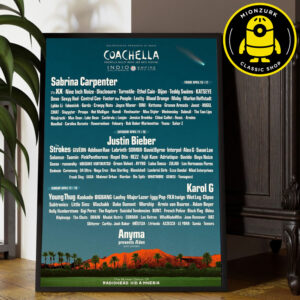 Coachella 2026 Event Poster Lineup At The Empire Polo Club In Indio CA On April 10-12 And April 17-19 2026 Home Decor Poster Canvas