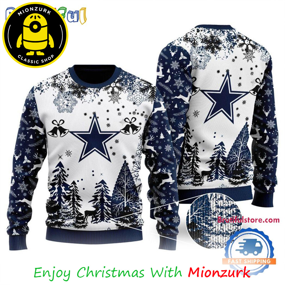 Dallas Cowboys Logo Football Team NFL Special Xmas Tree 2025 Christmas Ugly Sweater
