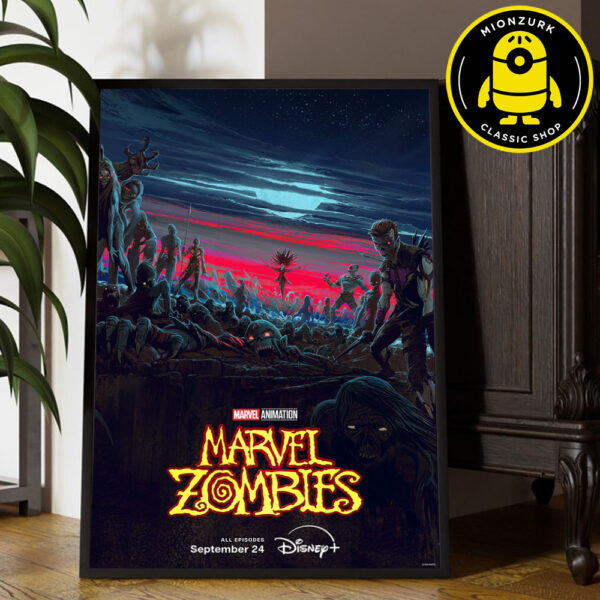 First Poster For Marvel Zombies Marvel Studio Premiering September 24 On Disney Plus Home Decor Poster Canvas