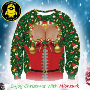 Funny Big Boobs Gift 2025 Ugly Christmas Sweater