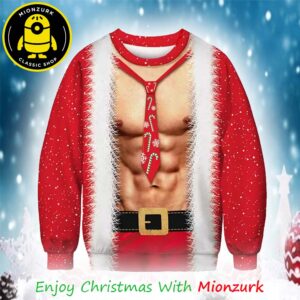 Funny Men Body Santa Muscle Chistmas 2025 Ugly Sweater For Men And Woman